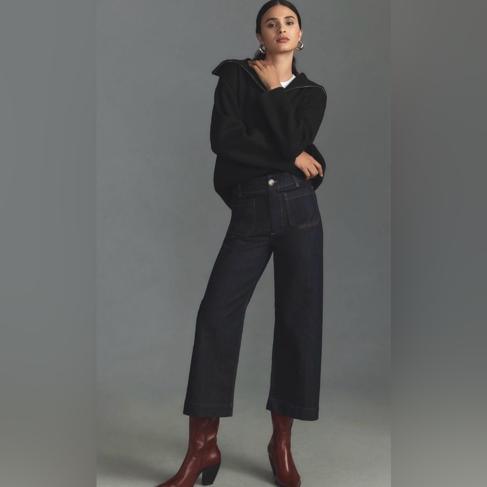 Anthropologie Colette Cropped Wide-Leg Jeans by Maeve